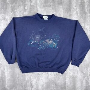 Vintage Northern Reflections Sweatshirt Womens XL CottageCore Bird Floral Nature